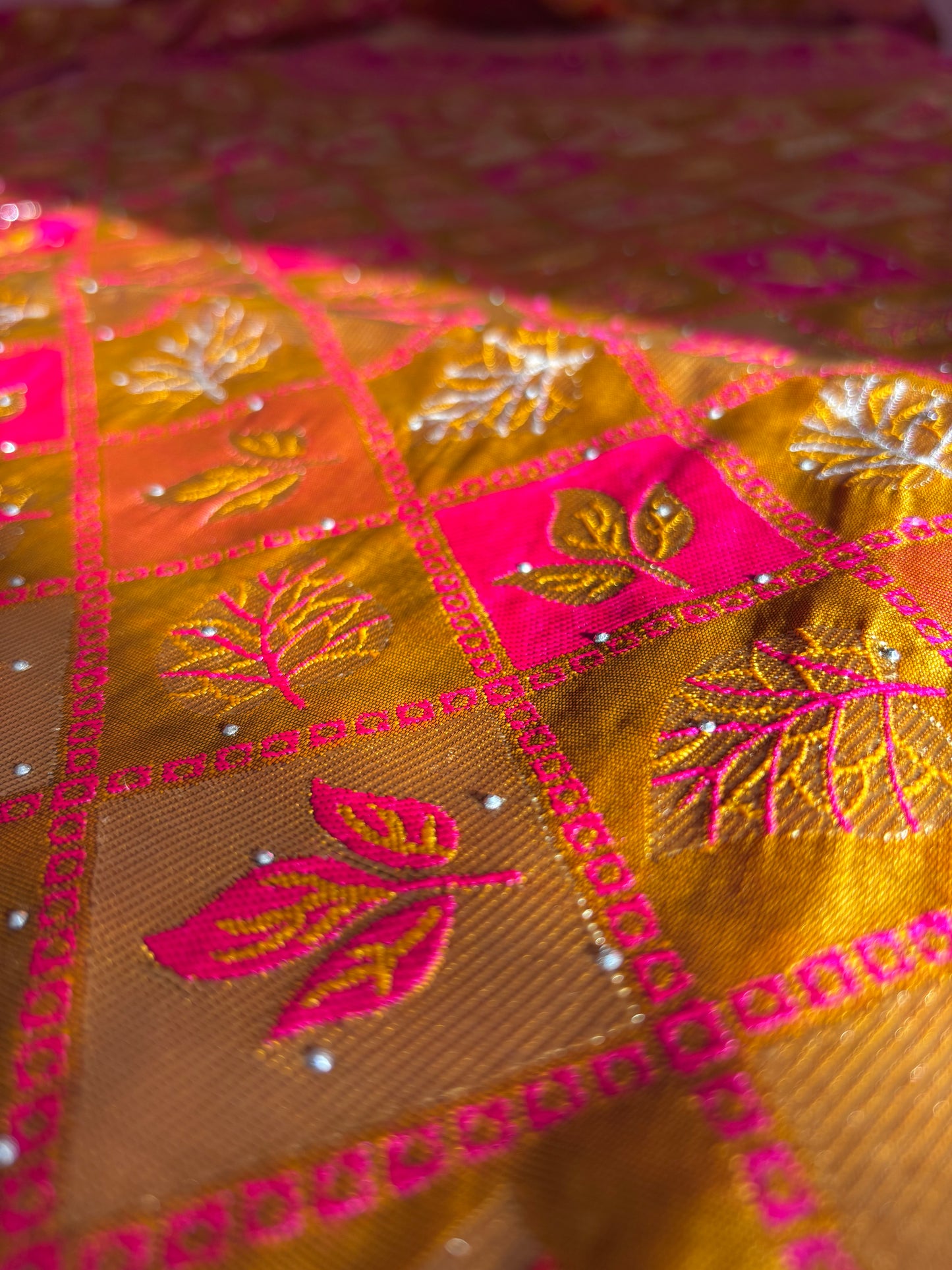 Radiant Litchi Kota Silk Jhalar Barsat Saree - Sindoor