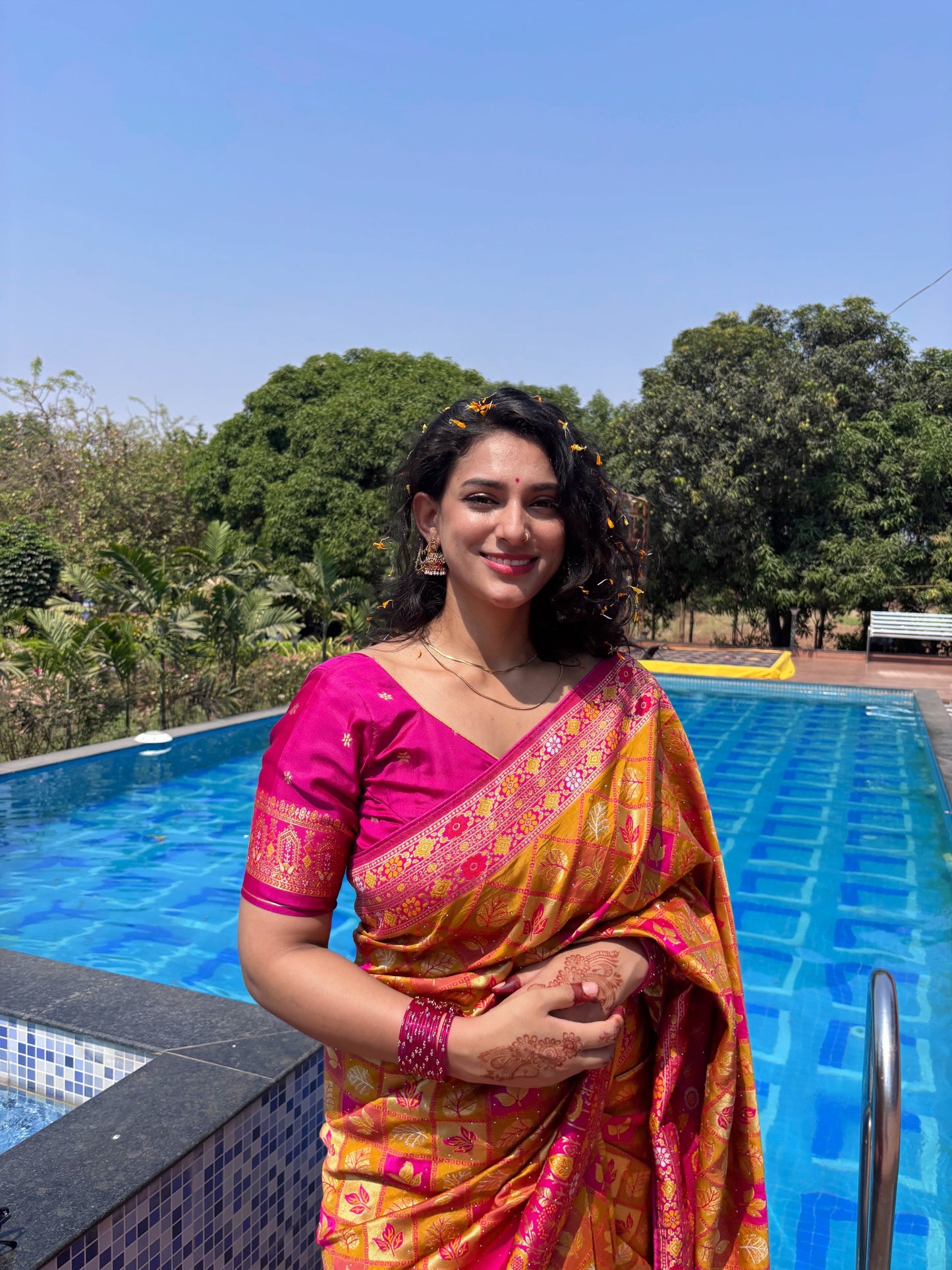 Radiant Litchi Kota Silk Jhalar Barsat Saree - Sindoor