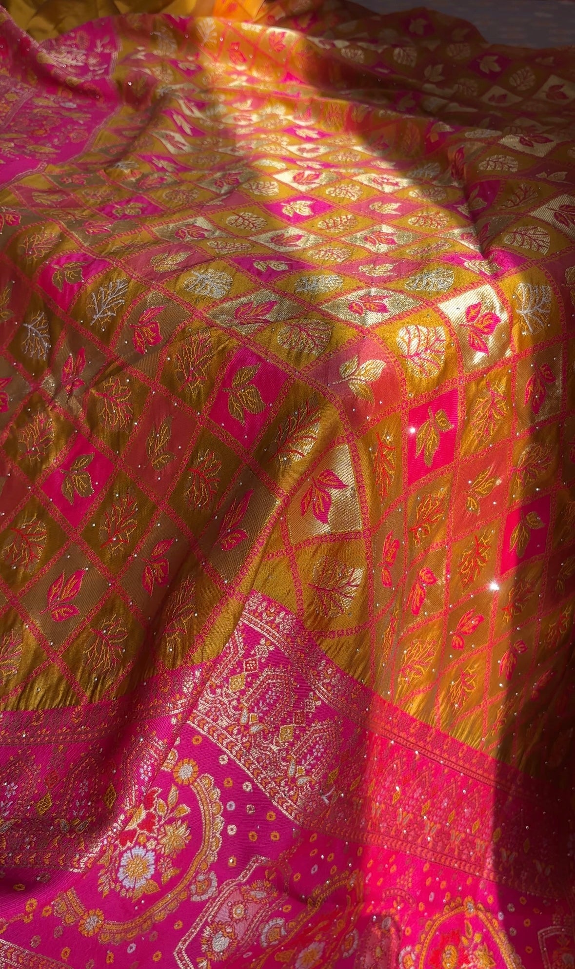 Radiant Litchi Kota Silk Jhalar Barsat Saree - Sindoor