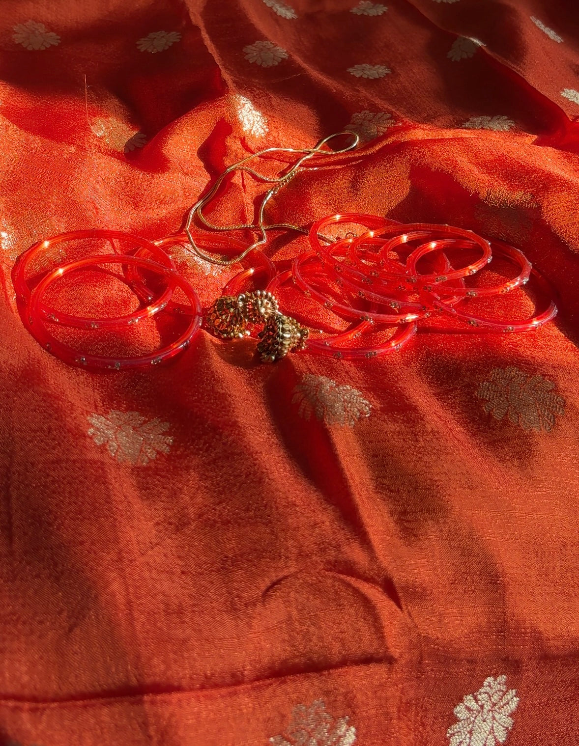 Vibrant Orange Viscose Jute Khadi Saree with Jacquard Butta