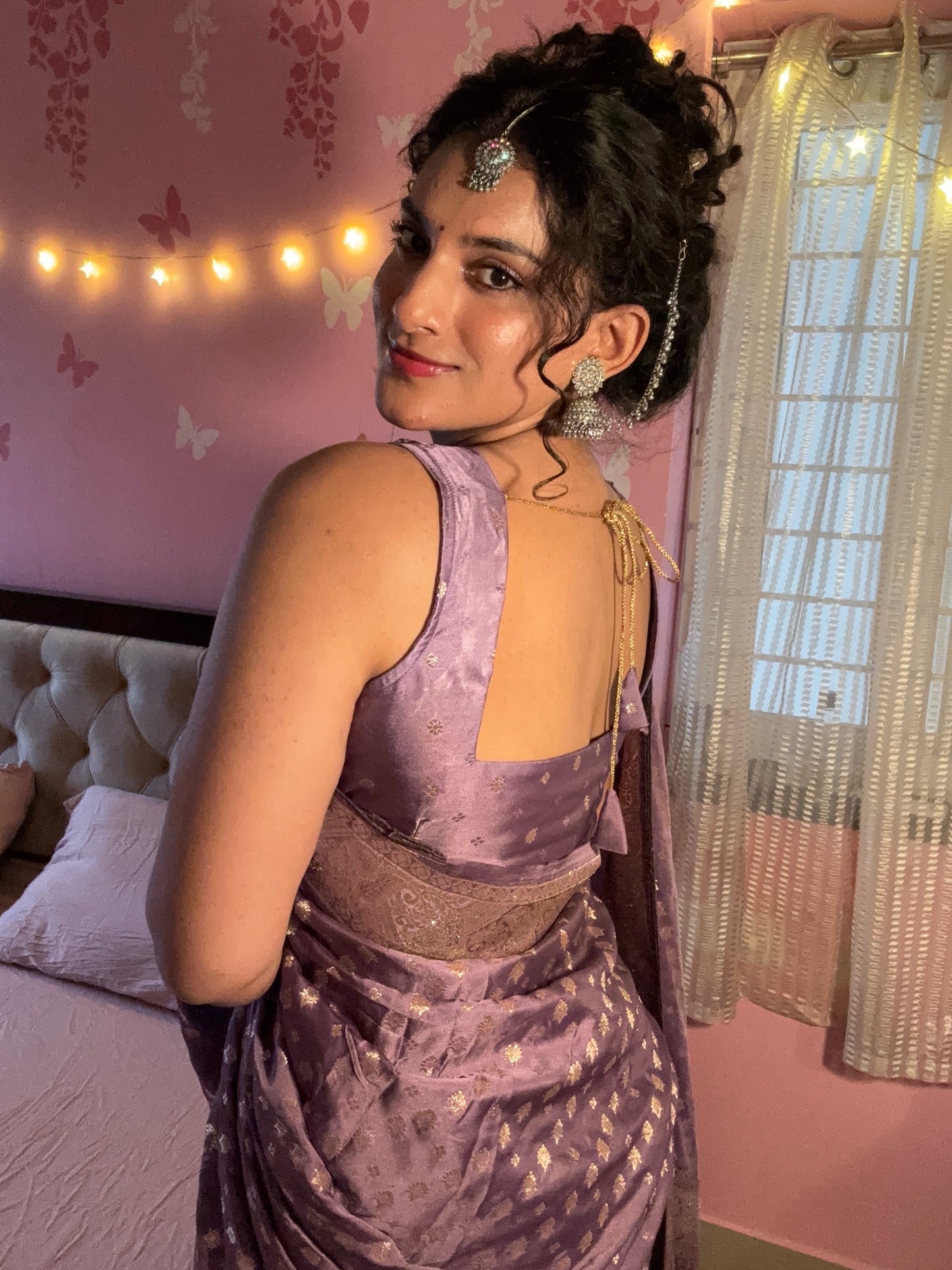 Elegant Kasturi Satin Saree with Golden Motifs